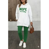 Lucky Life Kadın Uzun Kollu Kapşonlu Bağcıklı Viskon Iki Iplik Sweat - 2