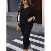 Lucky Life Lucky Life Kadın Uzun Kollu Yakası Açık şardonlu Kaşkorse Bluz Ve Eteği Bağcıklı Ikili Takım - 2