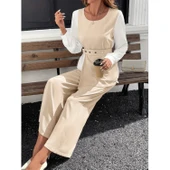 Lucky Life Lucky Life Kadın Uzun Kollu Açık Yakalı çift Renkli Kemerli Ithal Krep Ikili Takım - 1