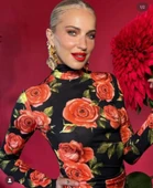 Kadın Balıkçı Yaka Gül Baskılı Fırsat ürün Mini Elbise thumbnail 3