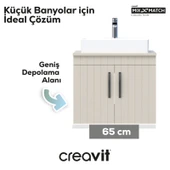 D10 Next Lavabo Dolabı Kapaklı 65 cm Dafne Gövde Lake Kapak thumbnail 3