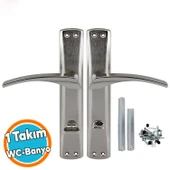 Kapı Kolu WC Banyo Nikel İnox Aynalı Sağa Sola Uygun İç Dış Wc Kapısı Kilitlenebilir 1 Takım thumbnail 1