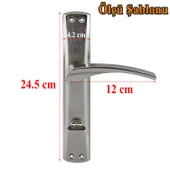 Kapı Kolu WC Banyo Nikel İnox Aynalı Sağa Sola Uygun İç Dış Wc Kapısı Kilitlenebilir 1 Takım thumbnail 2