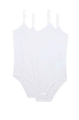2 Adet İp Askılı Kadın Çıtçıtlı Body Beyaz - 2