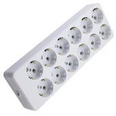 Grup Priz Klemensli 12'li Fiş Priz Topraklı Çoklu Grup Priz Çoğaltıcı Onikili Kablosuz - 4