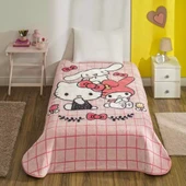 Taç Lisanslı Tek Kişilik Çocuk Battaniye (160x220)-Hello Kitty Friends Pembe - 1