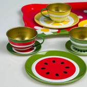 18 Parça Metal Oyuncak Çay Seti - 7