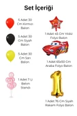 Yarış Arabası Temalı Gold Rakamlı Balonlu Doğum Günü Süsleme - 2