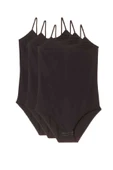 3 Adet İp Askılı Kadın Çıtçıtlı Body Siyah - 2
