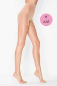 6 Adet Kadın Super İnce Mat 15 Den Külotlu Çorap Ten thumbnail 1