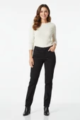 Kadın Siyah Kanvas Likralı Pantolon BGL-ST04889 thumbnail 3