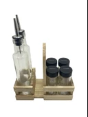 Ahşap Doğal Baharatlık Yağdanlık ve Peçetelik Takımı(UZUN BAŞLIK)(SET)(KAVAK-IHLAMUR) Ahşap Rengi 5 SET thumbnail 3