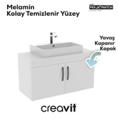D10 Next Lavabo Dolabı Kapaklı 100 cm Melamin Gövde Beyaz thumbnail 3