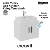 D10 Next Lavabo Dolabı Kapaklı 65 cm Beyaz Lake Kapak thumbnail 2