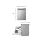 LG DFC612FVE D Enerji Sınıfı 5 Program 14 Kişilik Bulaşık Makinesi Prime Gümüş thumbnail 5