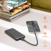 Polosmart PBS131 10000 mAh Powerbank Type-C Girişli Çift USB Hızlı Şarj Cihazı Antrasit - 2