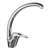 Uzun Batarya Krom Lavabo Banyo Mutfak Musluğu Musluk Mermer Tezgah Üstü Çift Su Giriş Evye Mix thumbnail 5