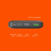 Polosmart PBS131 10000 mAh Powerbank Type-C Girişli Çift USB Hızlı Şarj Cihazı Antrasit - 3