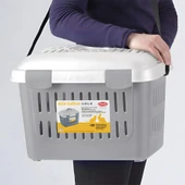 Stefanplast Gulliver Orta Boy Küçük Evcil Hayvan Taşıma Çantası Mavi Beyaz 45x33x33Cm - 3