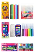 Osaka Sulu Boya 12'li Pastel Boya 12'li Silka Kuru Boya 12'li Fixpoint Keçeli Kalem 12'li Okul Seti - 1