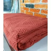 Şaheser %100 Pamuk Çift Kişilik Pike 240x220 (Tek Pike)-Brick Red - 1