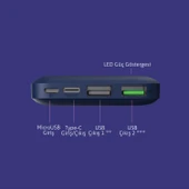 Polosmart PBS131 10000 mAh Powerbank Type-C Girişli Çift USB Hızlı Şarj Cihazı Navy - 3