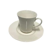 Kütahya Porselen Bone Olympos Sade 12 Parça Çay Fincan Seti - 1