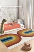 cmn home Dekoratif Özel Tasarım Yıkanabilir,İnce, Kaymaz tabanlı çocuk odası Halısı, Yolluk çocuk desenli - 2