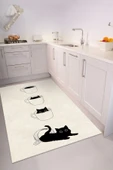 cmn home Özel Tasarım, Kaymaz Taban, İnce, Yıkanabilir, Dekoratif Modern Mutfak Halısı - 1