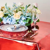 metalize Kırmızı Masa örtüsü 183x137 cm thumbnail 2