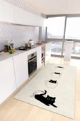 cmn home Özel Tasarım, Kaymaz Taban, İnce, Yıkanabilir, Dekoratif Modern Mutfak Halısı - 3