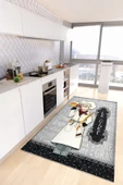 cmn home Dekoratif Özel Tasarım mutfak halısı, Yıkanabilir,İnce, leke tutmaz, Kaymaz tabanlı - 5