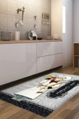cmn home Dekoratif Özel Tasarım mutfak halısı, Yıkanabilir,İnce, leke tutmaz, Kaymaz tabanlı - 3