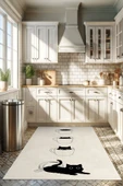 cmn home Özel Tasarım, Kaymaz Taban, İnce, Yıkanabilir, Dekoratif Modern Mutfak Halısı - 5