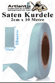 Kurdele Saten 2 Cm 10 Metre 1 Adet Saten Kurdela Parlak Hediye ve Süsleme Şeridi Süs Paketleme Çiçek Saç El Sanatı - 1