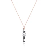 EMILIANO JEWELLERY SİLVER 925 AYAR ZİRKON TAŞLI LOVE KOLYE - 1