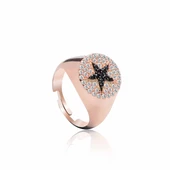 EMILIANO JEWELLERY SİLVER 925 AYAR ZİRKON TAŞLI YILDIZ DESENLİ YÜZÜK - 1