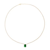 EMILIANO JEWELLERY 925 AYAR ZİRKON TAŞLI DAMLA KOLYE - 1