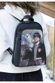 Kadın Vegan Deri Siyah Sırt Çantası - Warner Bros Harry And Hedwig Harry Potter Tasarım - 2