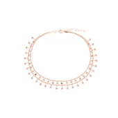 Taşsız Rose Altın Kaplama Sallantılı Yıldız Yuvarlak Pullu Gümüş Halhal - 1