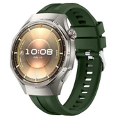 Sneezy Huawei Watch GT6 Pro 46mm İle Uyumlu Spor Silikon Metal Tokalı Soft Saat Kordonu  Haki thumbnail 1