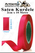 Kurdele Saten 2 Cm 10 Metre 1 Adet Saten Kurdela Parlak Hediye ve Süsleme Şeridi Süs Paketleme Çiçek Saç El Sanatı - 8