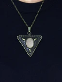 Doğal Taş Aytaşı Doğal Taşlı Üçgen Model Antik Kadın Kolye euk41ay thumbnail 2