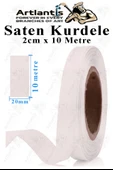 Kurdele Saten 2 Cm 10 Metre 1 Adet Saten Kurdela Parlak Hediye ve Süsleme Şeridi Süs Paketleme Çiçek Saç El Sanatı - 5