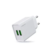 Polosmart PSM134 2A Çift USB Şarj Adaptörü Akıllı Tanıma Hızlı Şarj Başlığı 10W Beyaz - 1