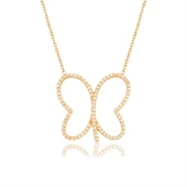 EMILIANO JEWELLERY SİLVER 925 AYAR ZİRKON TAŞLI KELEBEK KOLYE - 1