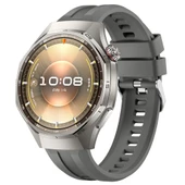 Sneezy Huawei Watch GT6 Pro 46mm İle Uyumlu Spor Silikon Metal Tokalı Soft Saat Kordonu  Koyu Gri thumbnail 1