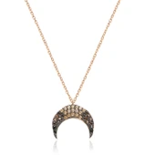 EMILIANO JEWELLERY SİLVER 925 AYAR ZİRKON TAŞLI HİLAL KOLYE - 1