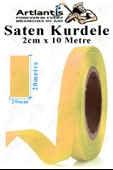Kurdele Saten 2 Cm 10 Metre 1 Adet Saten Kurdela Parlak Hediye ve Süsleme Şeridi Süs Paketleme Çiçek Saç El Sanatı - 3