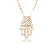 EMILIANO JEWELLERY 925 AYAR GÜMÜŞ ZİRKON TAŞLI U&İ EL KOLYE - 1